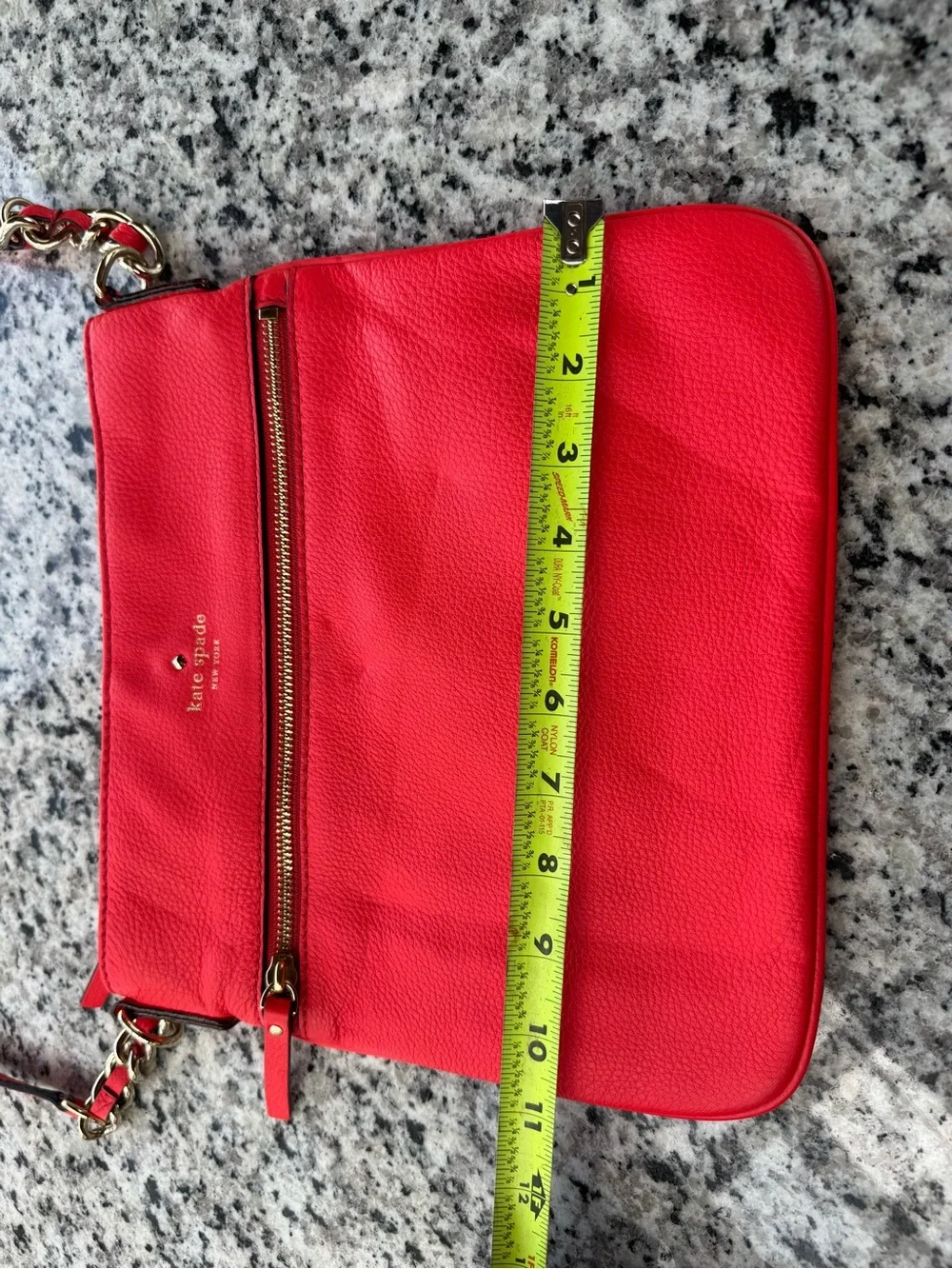 kate spade Red Pebbled Leather Crossbody Bag with Gold Hardware
